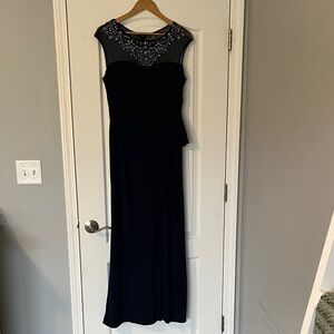 Alex Evenings Navy Embellished Maxi Dress